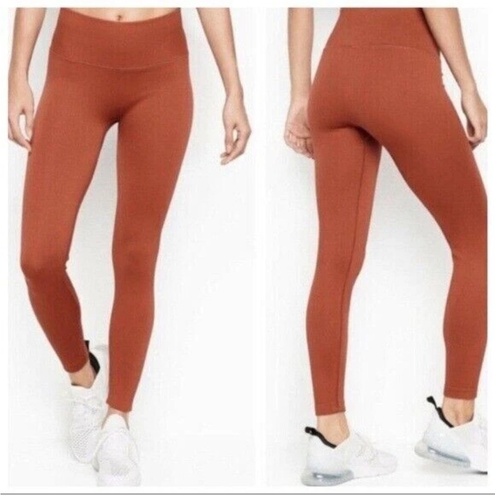 Pink Victoria Secret Legging Sz L High Waist 7/8‎ Ribbed Orange Workout Athletic